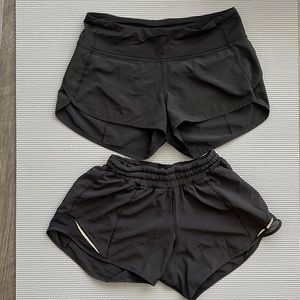 2 black Lululemon shorts, size 2